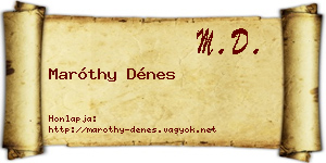 Maróthy Dénes névjegykártya