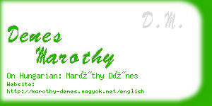 denes marothy business card